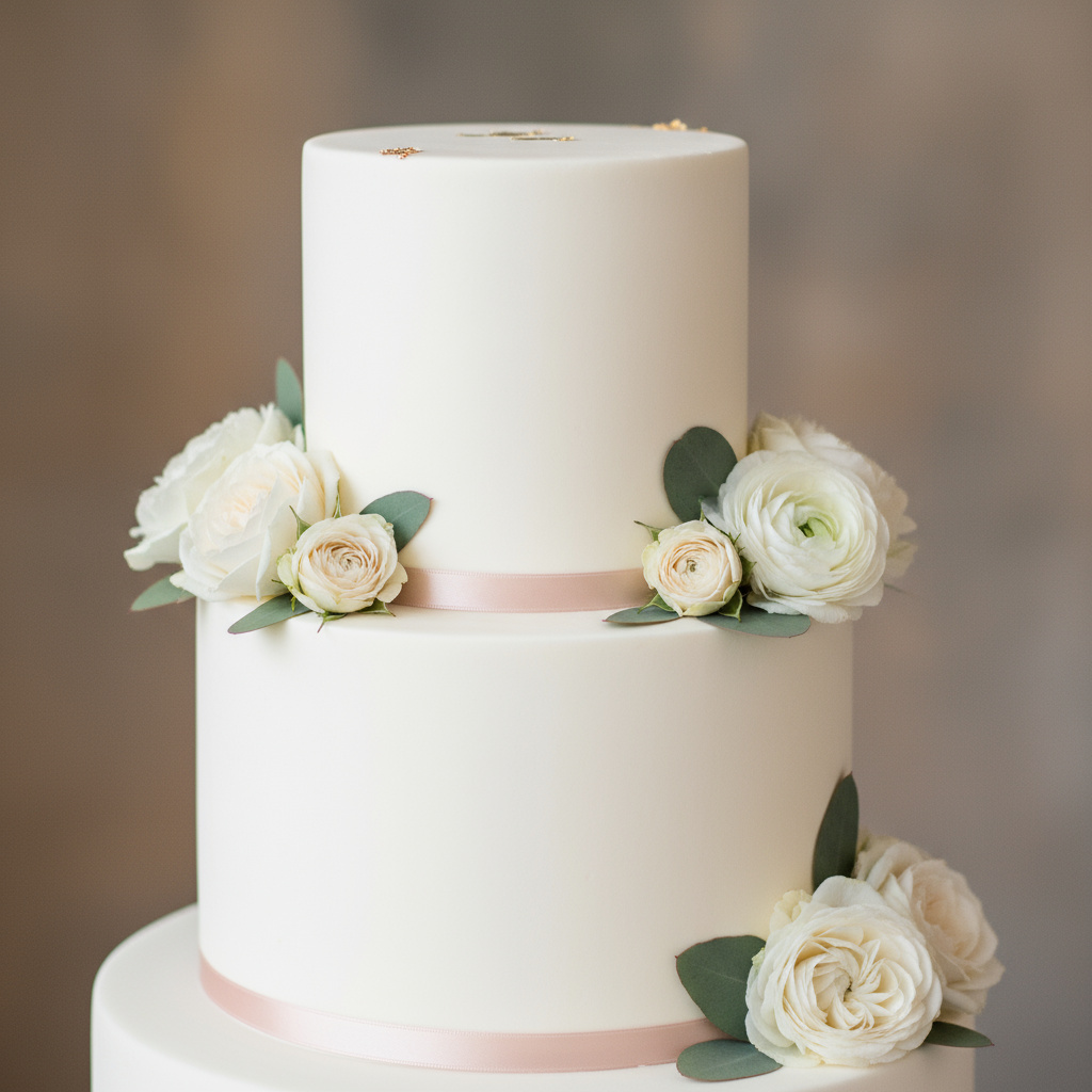 Moderner zweistöckiger Kuchen mit Buttercreme